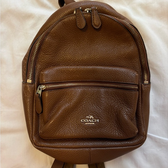 Coach Handbags - Coach Brown Pebbled Leather Mini Backpack with Gold Hardware